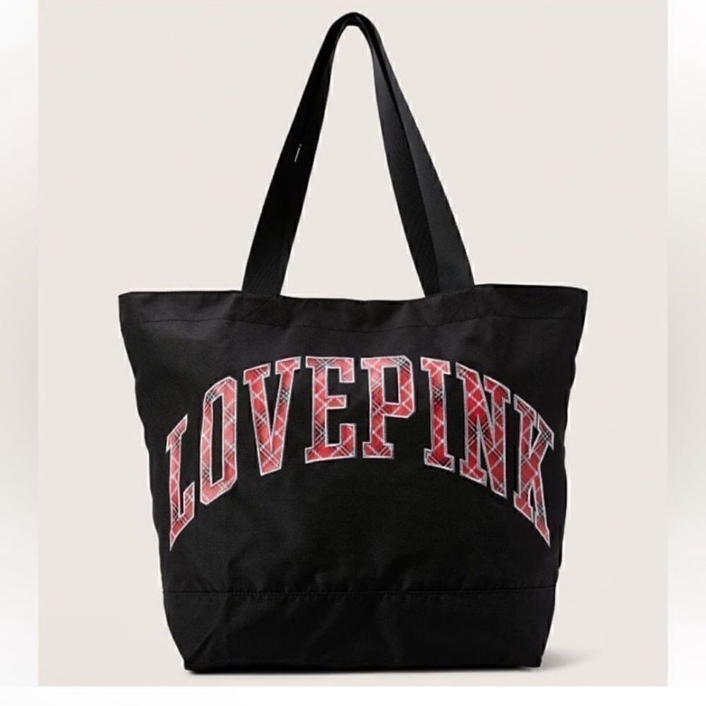 Pink Victoria Secret Black Weekender Bag